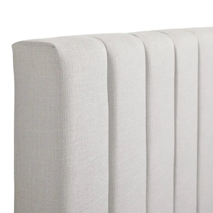 Channel Grey Upholstered King Bed with Vertical Tufted Headboard