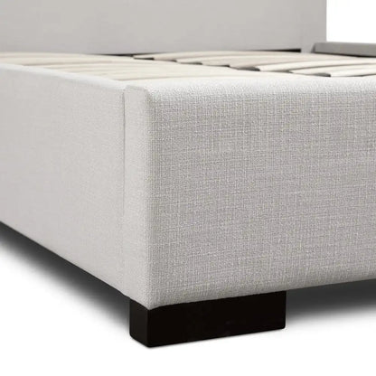 Channel Grey Upholstered King Bed with Vertical Tufted Headboard