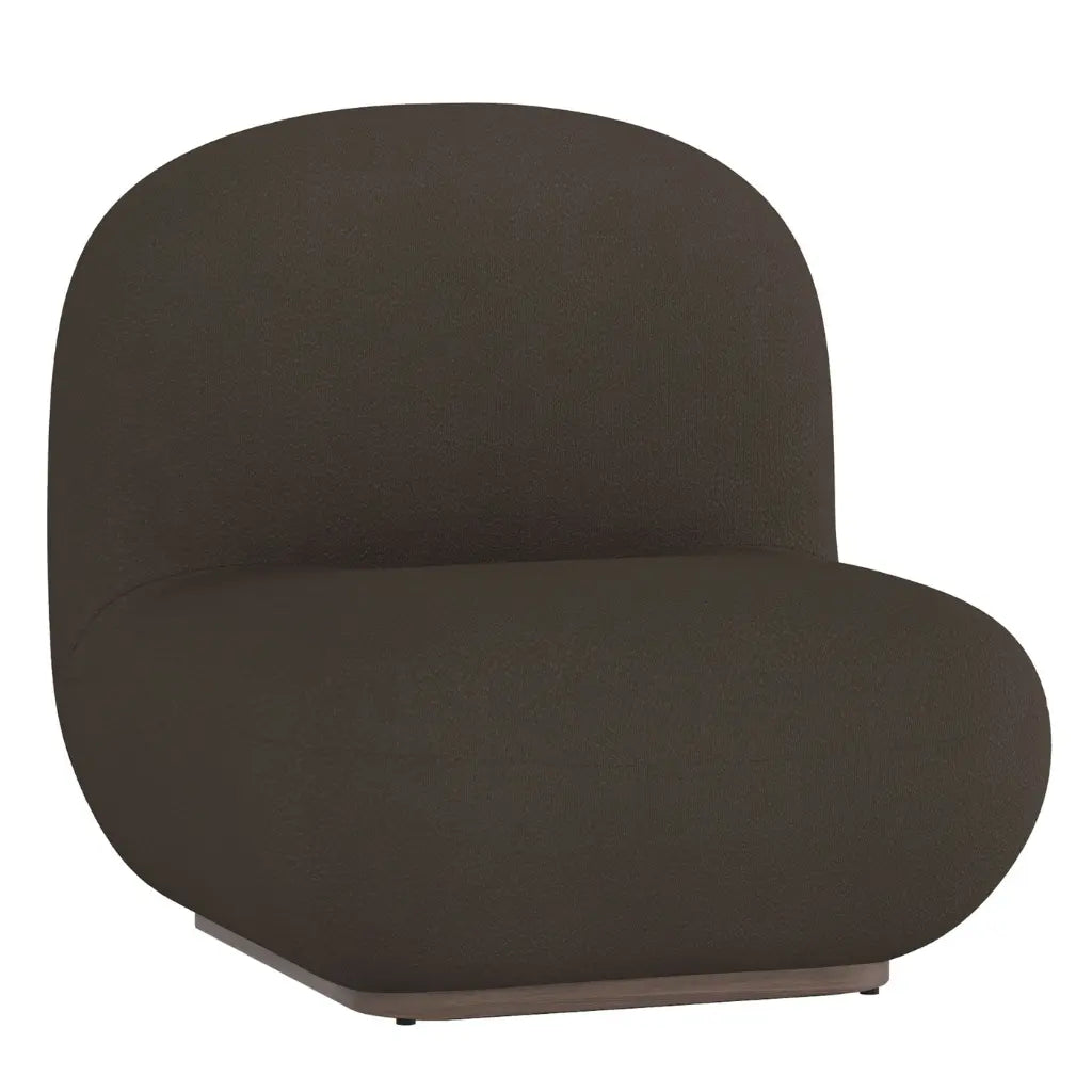 Zilano Boucle Accent Chair – Modern Cozy Seating with Walnut Base