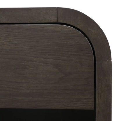 Bowman Nightstand with USB Ports – 1 Drawer, Dark Walnut Finish