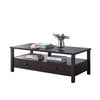 Espresso coffee table with storage drawer