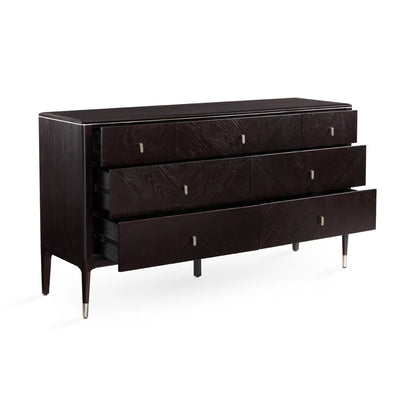 Colette Wood Dresser with Silver Knobs – Ample Storage for Modern Home