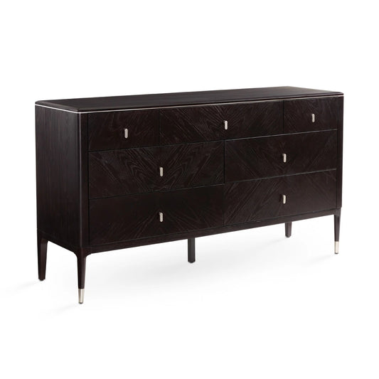 Colette Wood Dresser with Silver Knobs – Ample Storage for Modern Home
