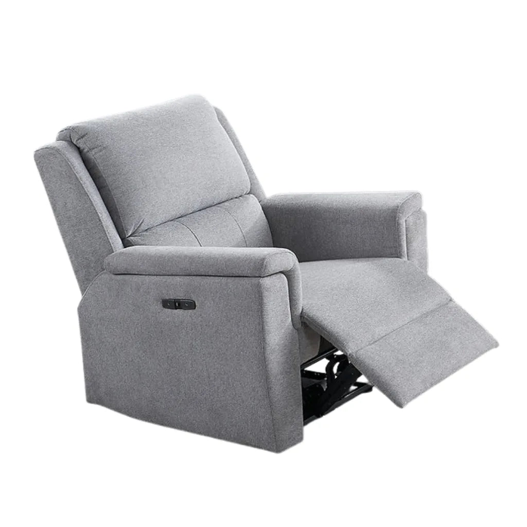 Grey Power Recliner Chair with USB Port
