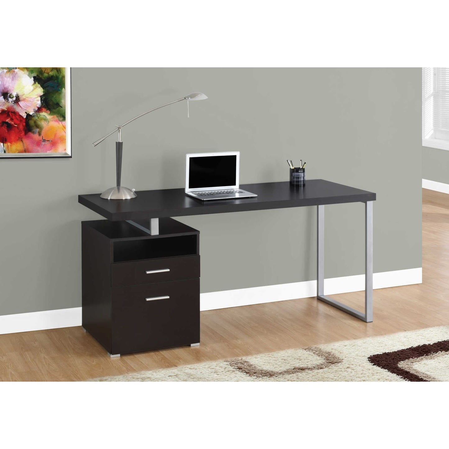60" Computer Desk Storage Drawers for Home Office - Reversible Design