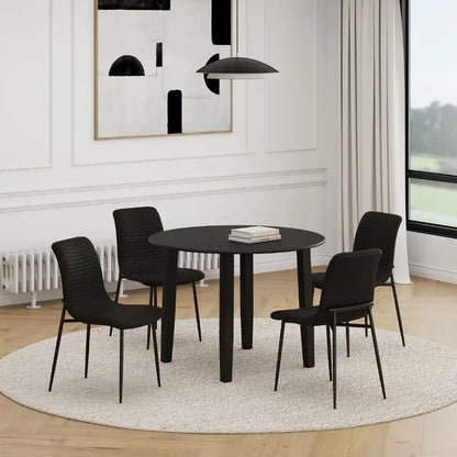 Conrad/Brixx 5pc Small Dining Table Set with Drop-Leaf Round Table