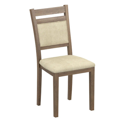 Conrad Modern Wood Dining Chairs Set of 2 – Beige Cushioned Upholstery