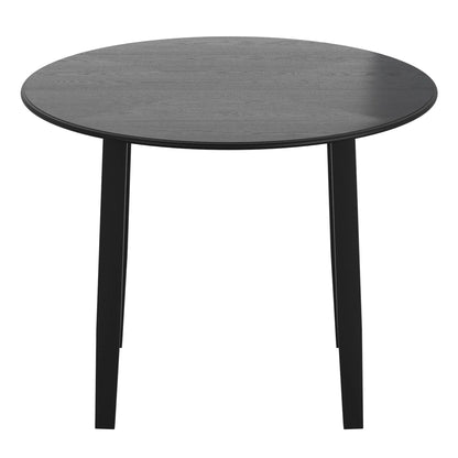 Conrad 42" Black Round Dining Table with Drop Leaf