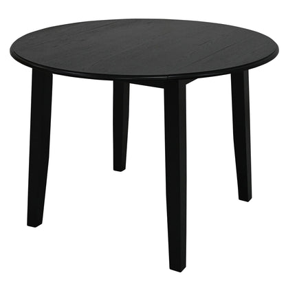 Conrad 42" Black Round Dining Table with Drop Leaf