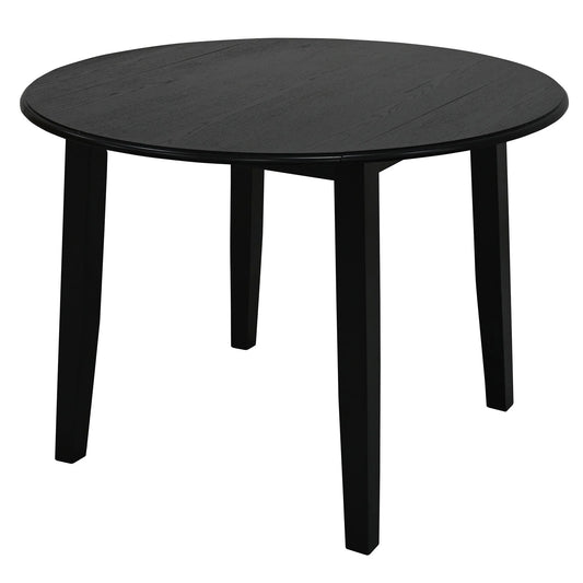 Conrad 42" Black Round Dining Table with Drop Leaf