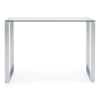 Millennium Glass Top Console Table with Stainless Steel Base