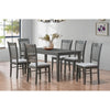 Grey dining table with six chairs for dining room