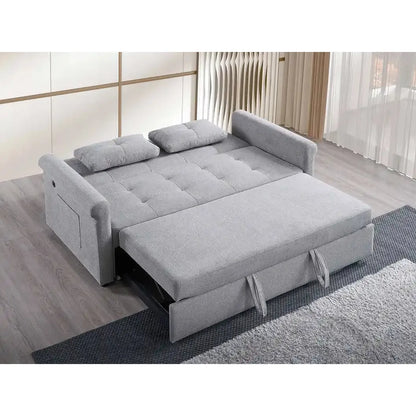 Gray sofa bed With USB & Storage for living room