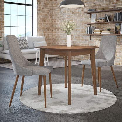 Cora Grey Fabric Dining Chairs Set of 2 – Mid-Century Style