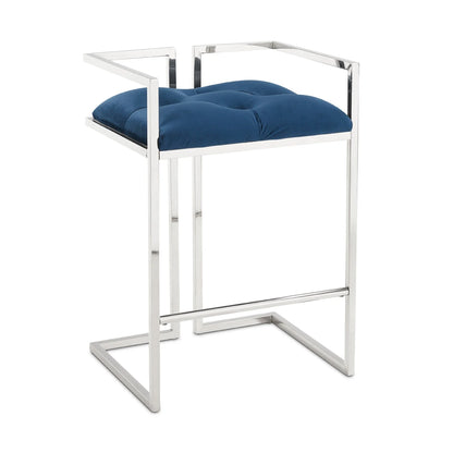 Coralie Blue Velvet Counter Stool – Modern Luxe Seating