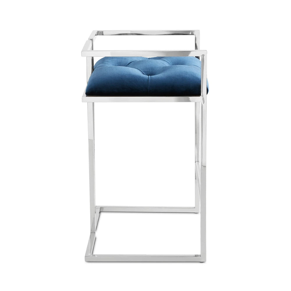 Coralie Blue Velvet Counter Stool – Modern Luxe Seating