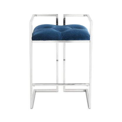 Coralie Blue Velvet Counter Stool – Modern Luxe Seating