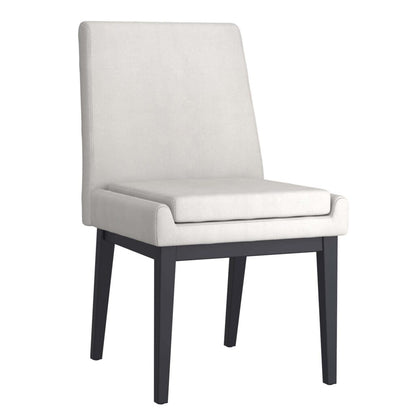 Cortez Dining Chair, Beige Fabric Upholstery with Black Metal Legs - Set of 2