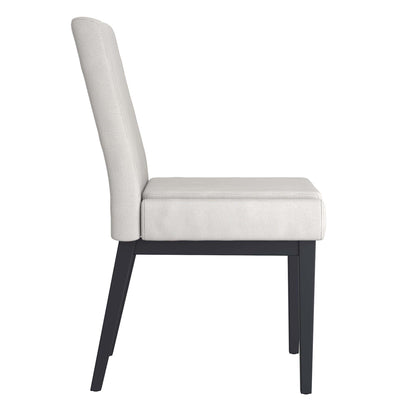 Cortez Dining Chair, Beige Fabric Upholstery with Black Metal Legs - Set of 2
