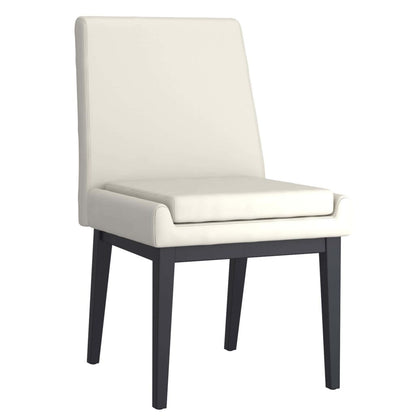 Cortez Dining Chair, in Faux Leather with Black Metal Legs - Set of 2