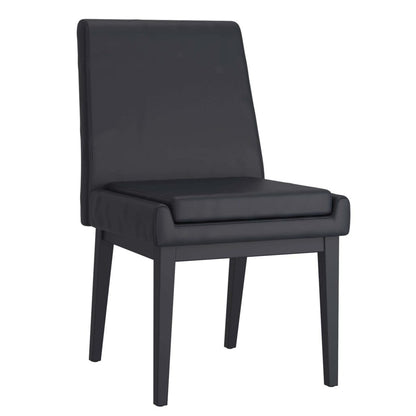 Cortez Dining Chair, in Faux Leather with Black Metal Legs - Set of 2