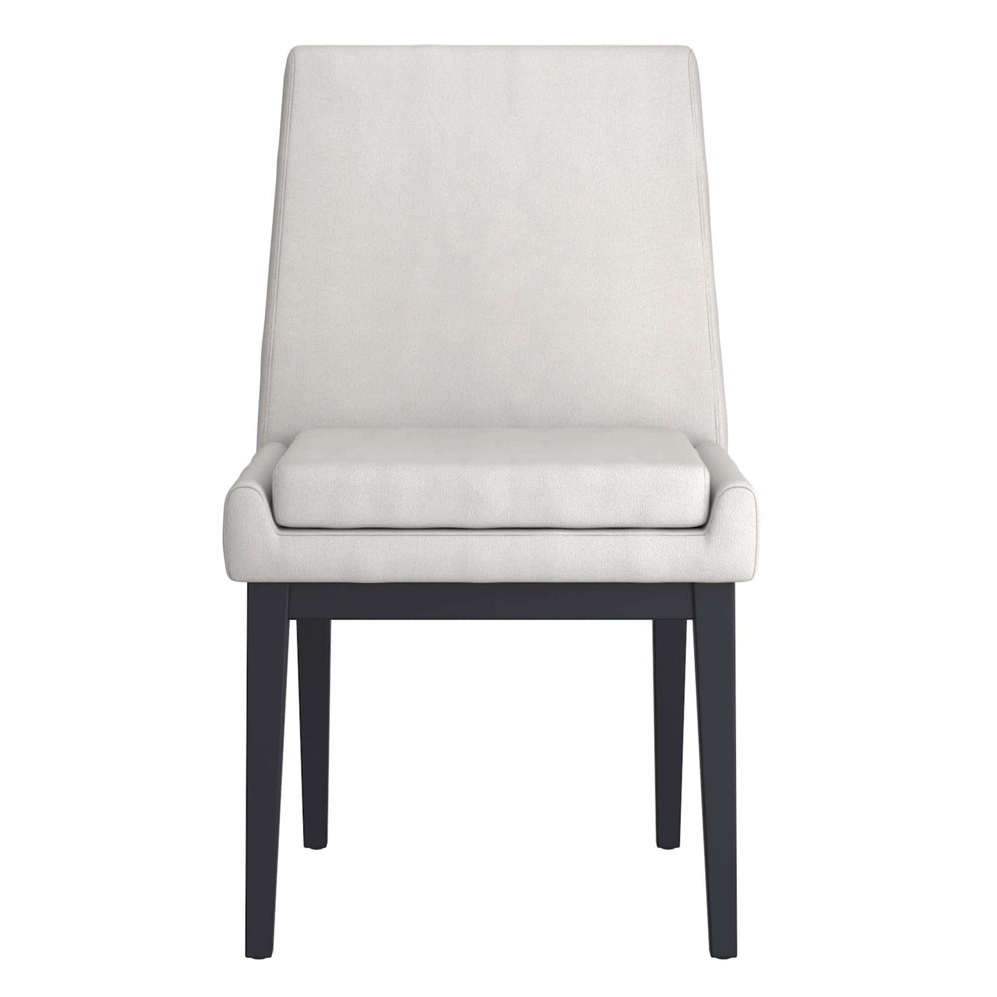 Cortez Dining Chair, Beige Fabric Upholstery with Black Metal Legs - Set of 2