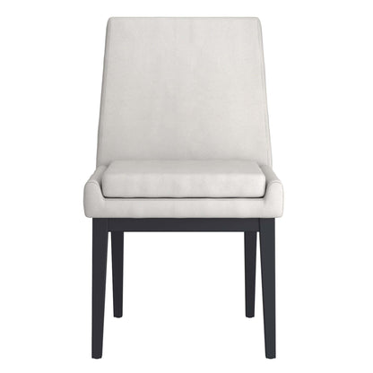 Cortez Dining Chair, Beige Fabric Upholstery with Black Metal Legs - Set of 2