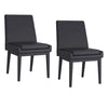 Cortez Dining Chair, in Faux Leather with Black Metal Legs - Set of 2
