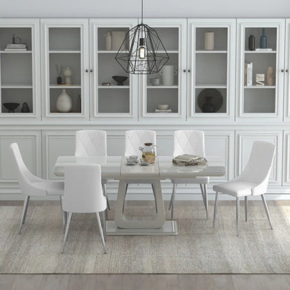 Corvus/Devo 7pc Modern Dining Table Set with Glass Top Table