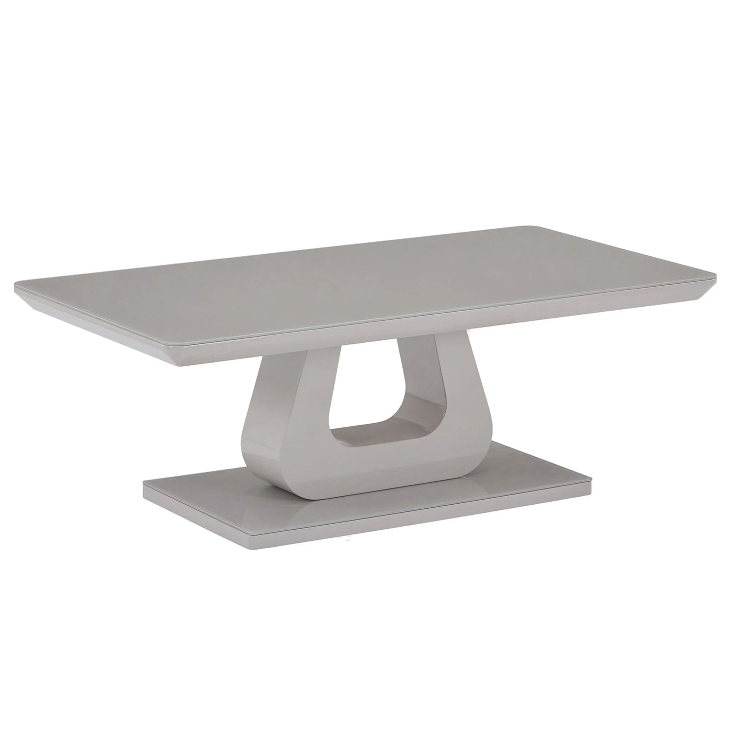 Corvus Grey Glass Coffee Table – Modern Warm Grey Rectangular Design
