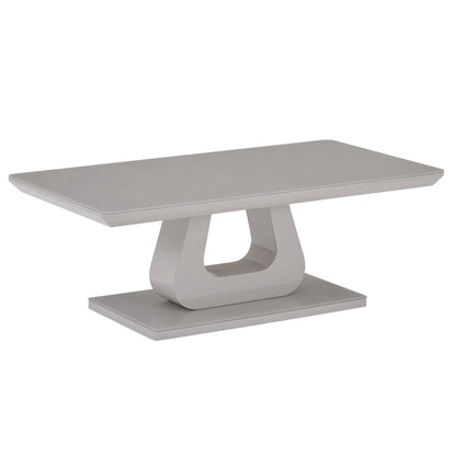 Corvus Grey Glass Coffee Table – Modern Warm Grey Rectangular Design