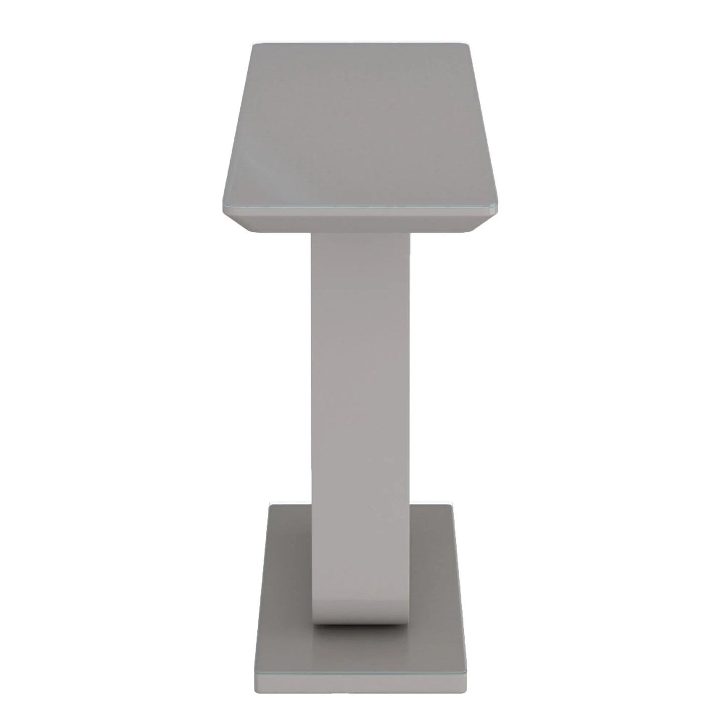 Corvus Modern Console Table with Glass Top & Pedestal Base