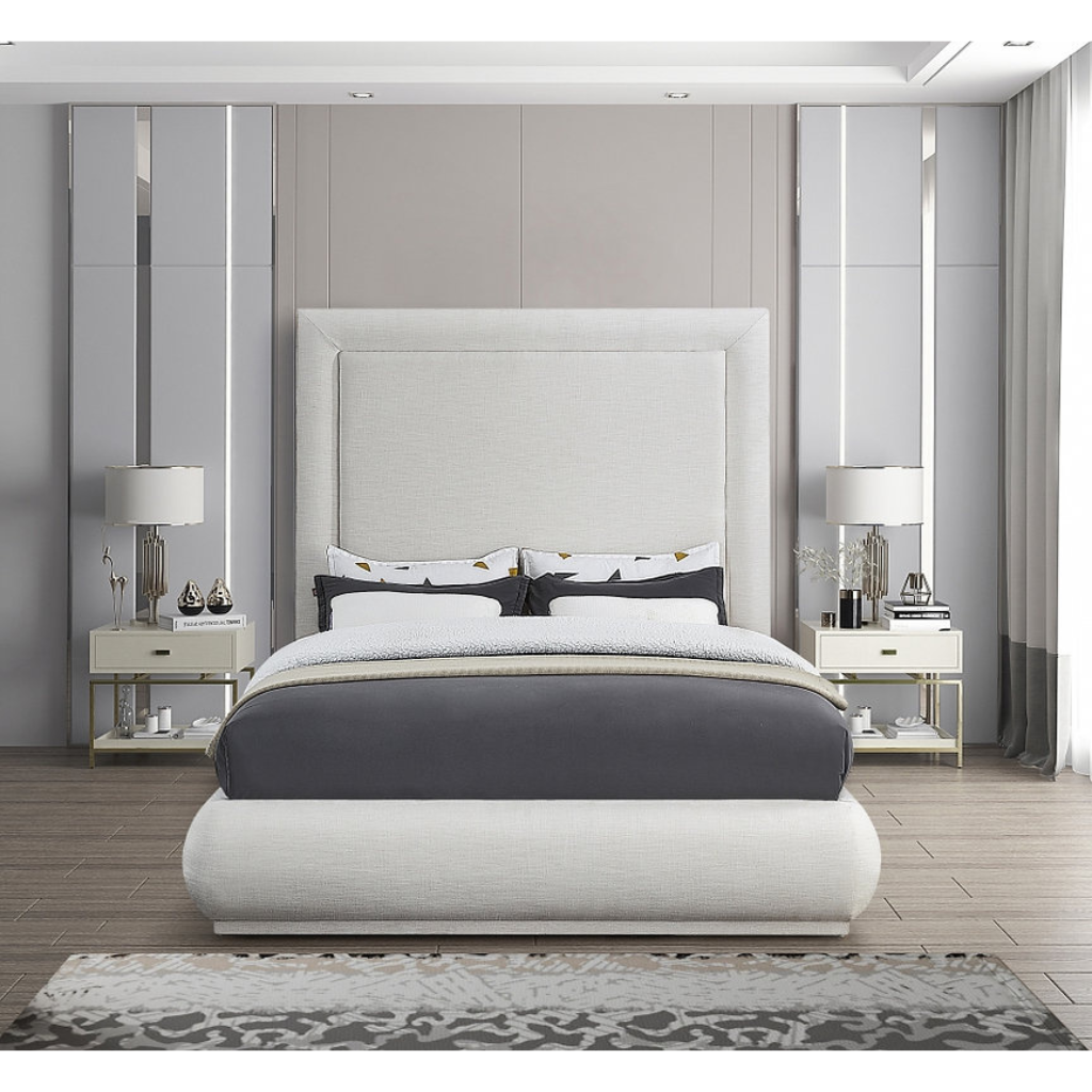 King Bed with Cream Linen