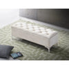 Cream tufted storage bench 