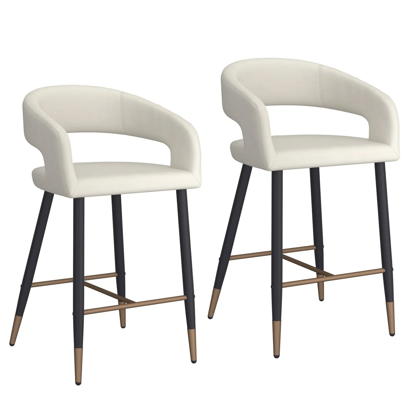 Crimson 26 Counter Stool, set of 2, in Beige and Black