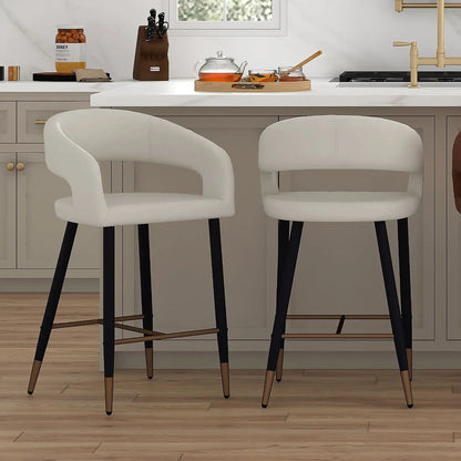 Crimson 26 Counter Stool, set of 2, in Beige and Black