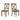 Cross Back  Dining Chairs – Brown Fabric,  Walnut Finish -Set of 2