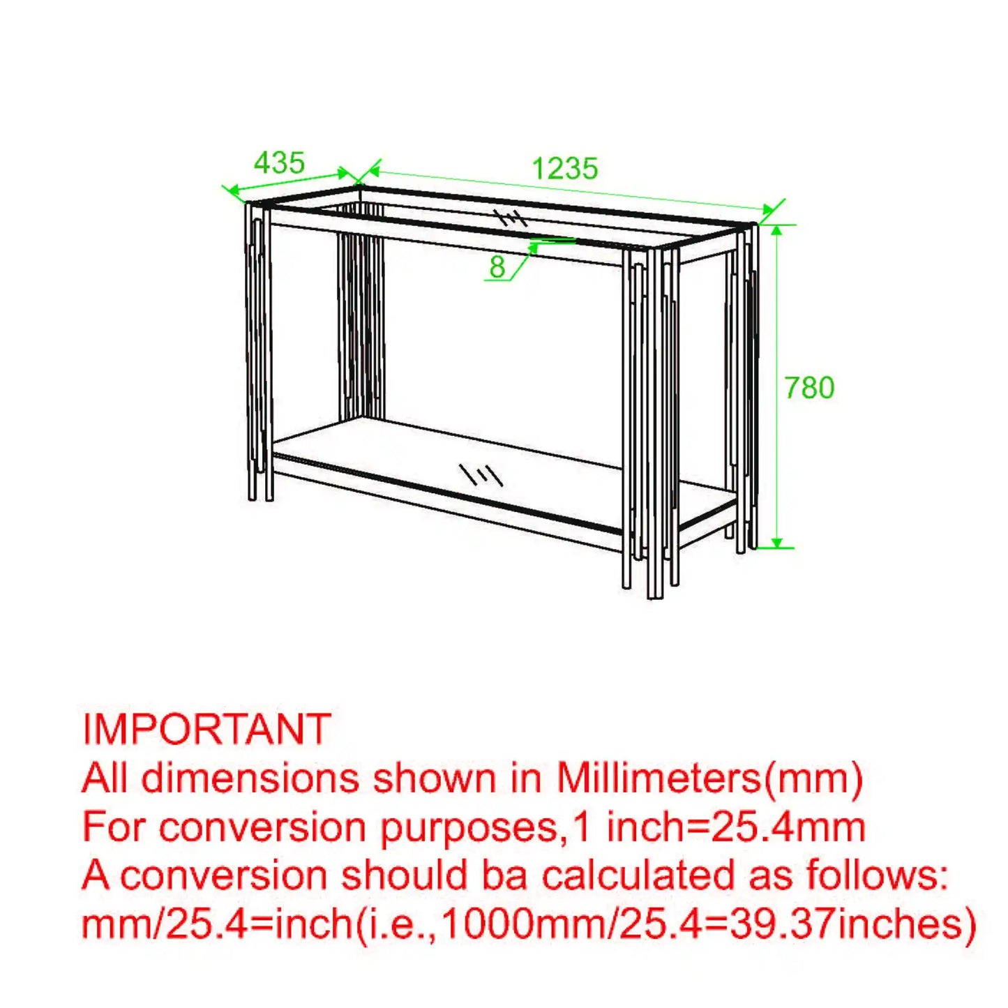 Gold Console Table with Glass Shelves - Modern Art Deco Style