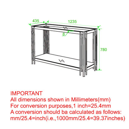 Gold Console Table with Glass Shelves - Modern Art Deco Style