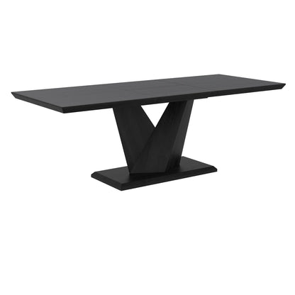 Eclipse/Xander 7pc Black Dining Table Set with Faux Leather Chairs
