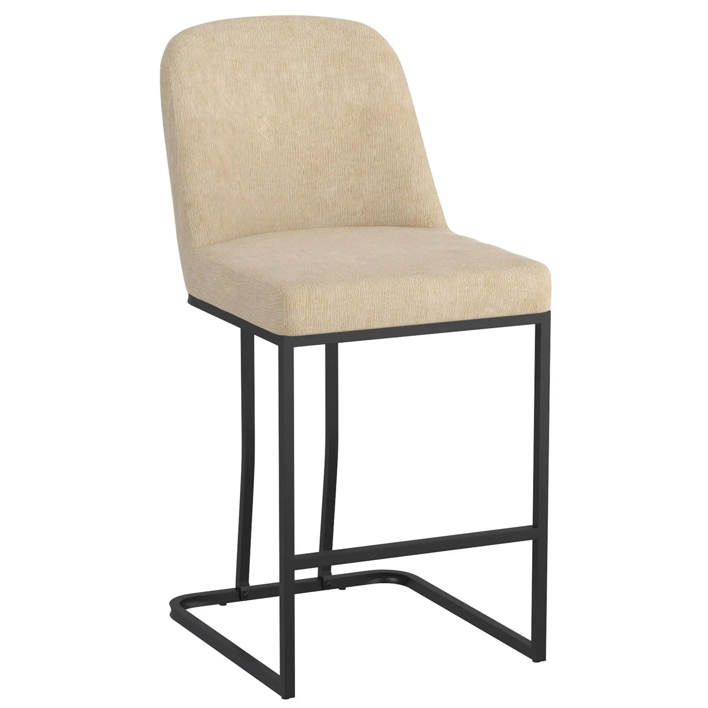 Dario 26 Fixed Height Counter Stools with Black Metal Base - Set of 2