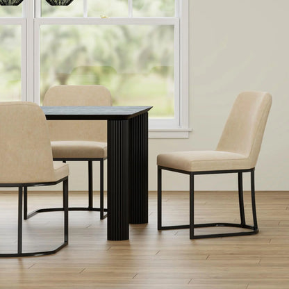 Dario Modern Dining Chairs – Black Metal Frame - Set of 2