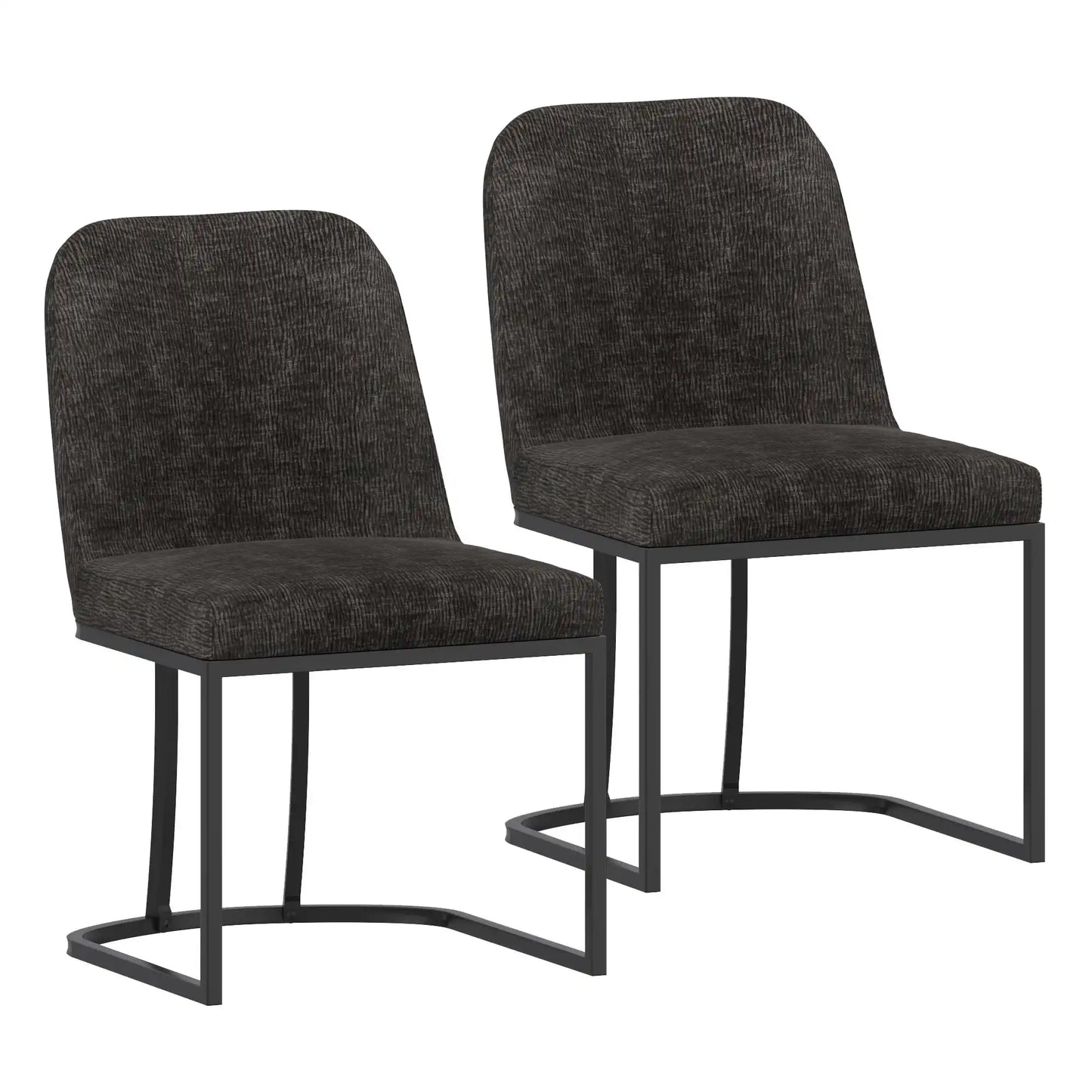 Dario Modern Dining Chairs – Black Metal Frame - Set of 2