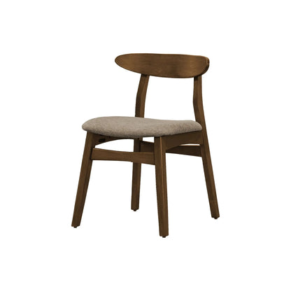 Dark Walnut Counter Height Dining Chairs –  Brown Leather-Look Seats - Set of 2