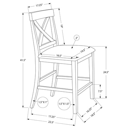 Dark Walnut Counter Height Dining Chair dimension