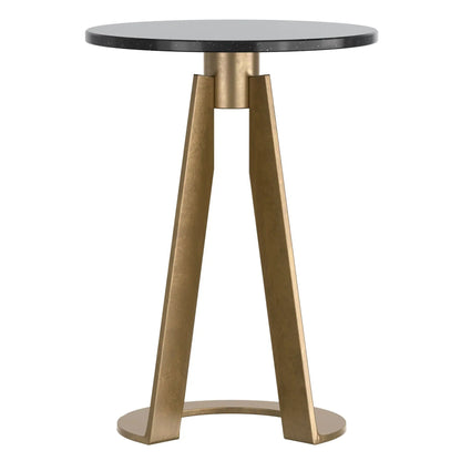 Devas Marble Accent Table with Hammered Brass Base
