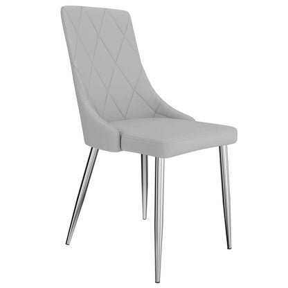 Devo Mid-Century Modern Side Chair, in Faux Leather - Set of 2