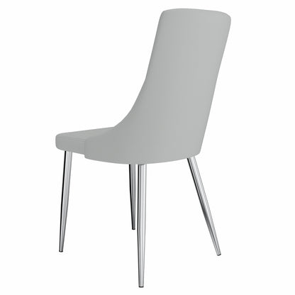 Devo Mid-Century Modern Side Chair, in Faux Leather - Set of 2