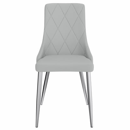 Devo Mid-Century Modern Side Chair, in Faux Leather - Set of 2