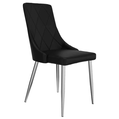 Devo Mid-Century Modern Side Chair, in Faux Leather - Set of 2